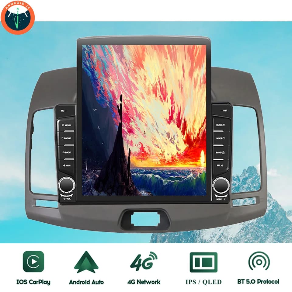 8G + 128G Android 14.0 Autoradio Stereo Video Audio GPS Navi DVD Cassetta Per Hyundai Elantra 2006 - 2010 4G Lte WiFi Carplay SWC