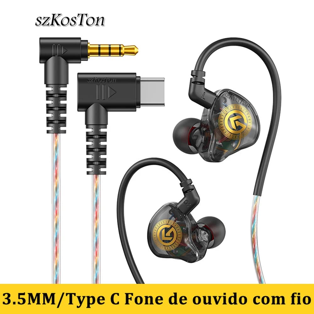 Auricolare cablato 3.5mm tipo C Chip digitale nell'orecchio cuffie cuffie telecomandate con microfono per iPhone 15 Android Samsung