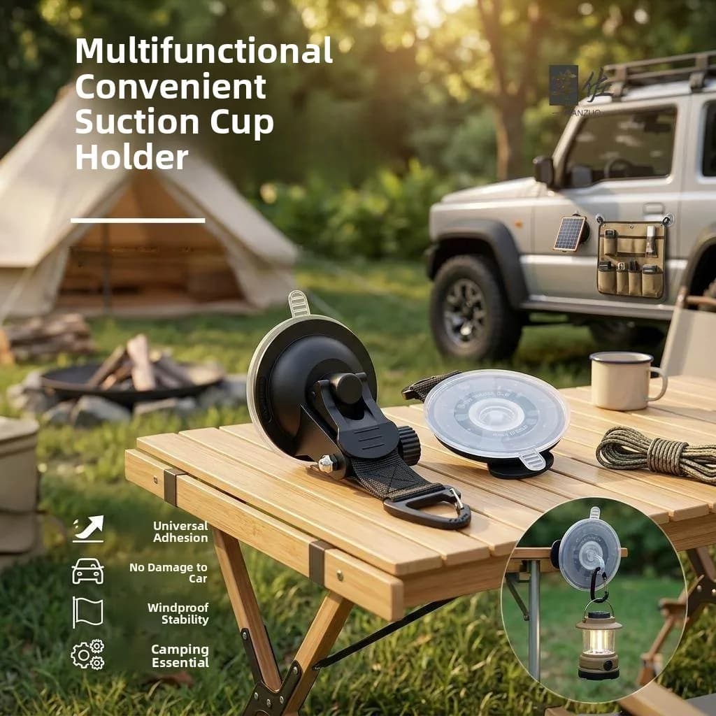 Multi-Functional Portable Camping Tent Hooks Fixed Car Window Suction Cups Sunshade Rainproof Outdoor Travel Accessories