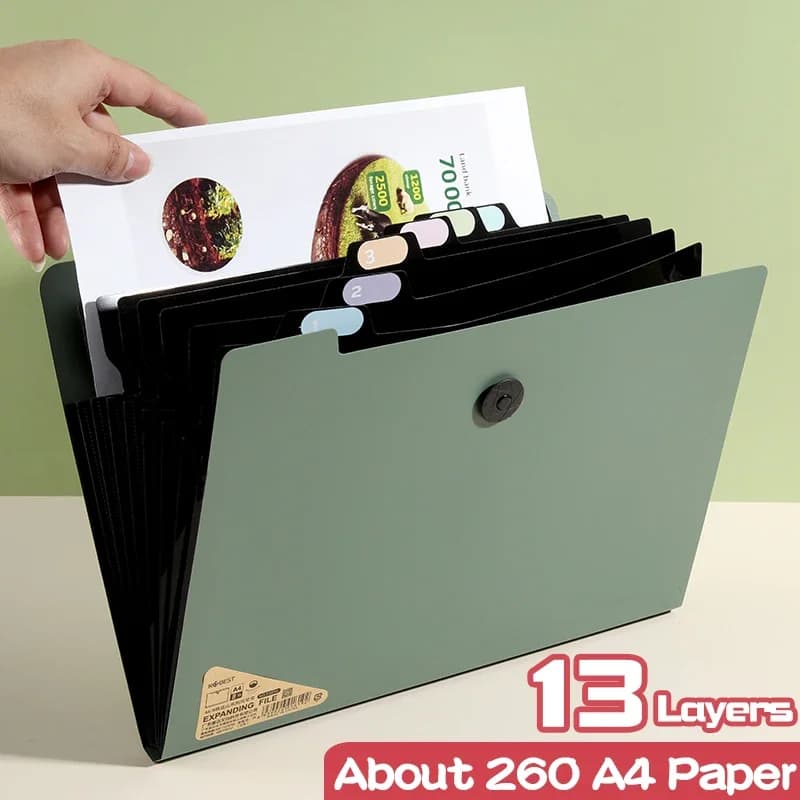 5/8/13 strati A4 cartella di File borsa di immagazzinaggio carta di prova strumento Desktop cancelleria scolastica forniture per ufficio
