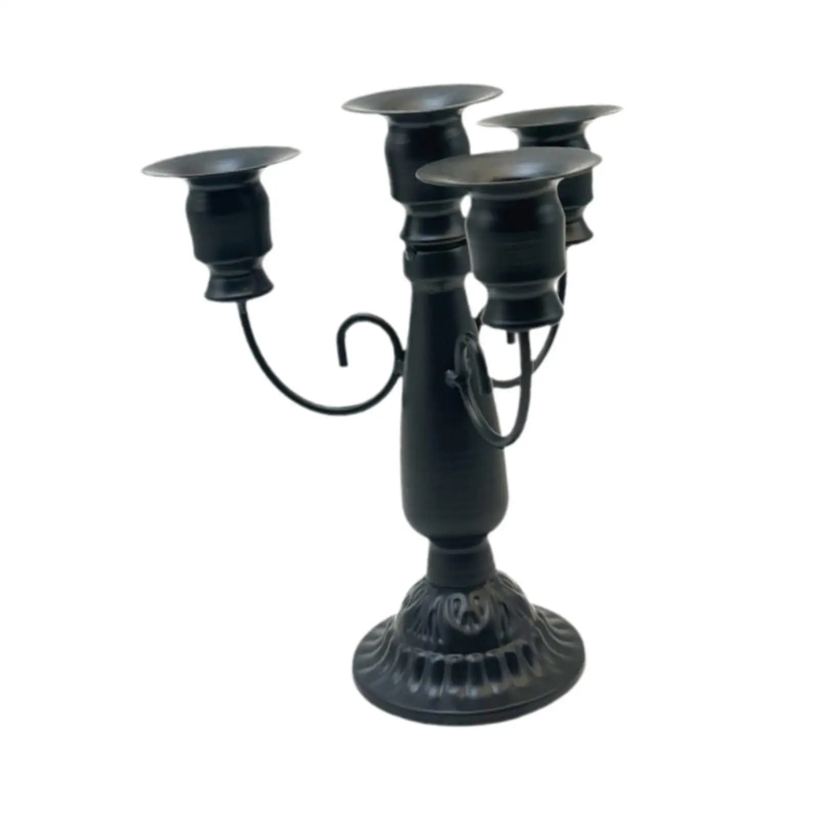 Candelabro in Metallo a 4 Candele, Pratico Regalo di Inaugurazione Casa, Portacandele per Camera da Letto, Feste, Caminetto, Sala da Pranzo, Bagno