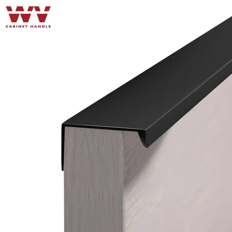 YM Maniglie per mobili nascoste in argento Nero moderno ad angolo retto Minimalista Cassetto Guardaroba Porta dell'armadio da cucina Maniglie invisibili 9001