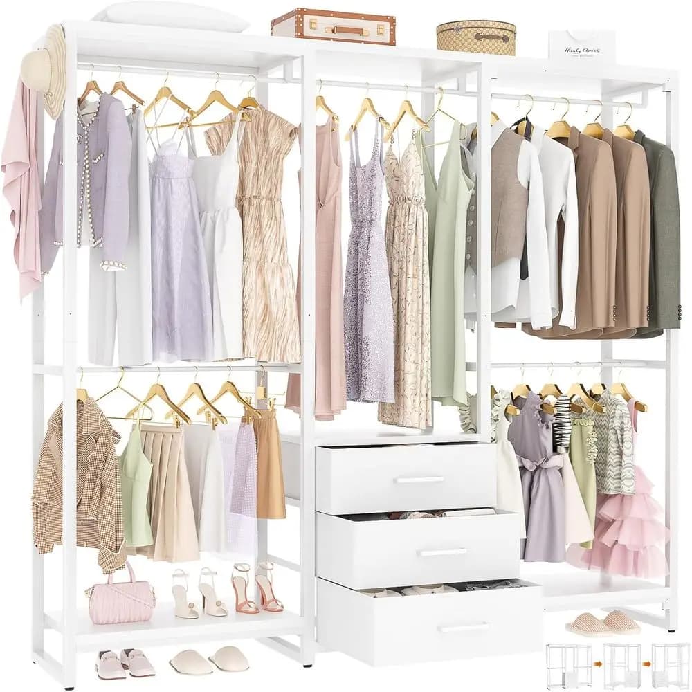 Organizer for Armadio L Bianco Resistant with Shelves Coats and Storage