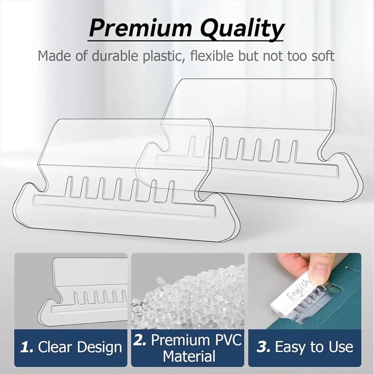 Etichette per Cartelle HITL, 100 Set di Etichette per Cartelle Sospese, Linguette in Plastica da 2 Pollici e Inserti per Cartelle Sospese