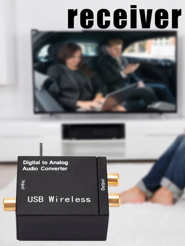 Adattatore convertitore audio 192KHz compatibile con Bluetooth, da fibra ottica digitale coassiale ad analogico stereo per amplificatore, ricevitore, altoparlante