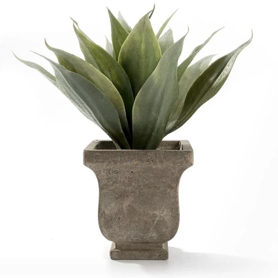 Realistic Faux Plant 11" Green Artificial Gladiolus Tabletop Arrangement with Pot