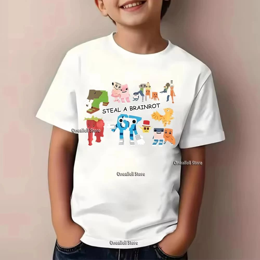 Kids 67 Themed Colorful Print T-Shirt, Soft Cotton Fabric, Breathable and Comfortable, Ideal for Toddlers and Childrenhsh0134