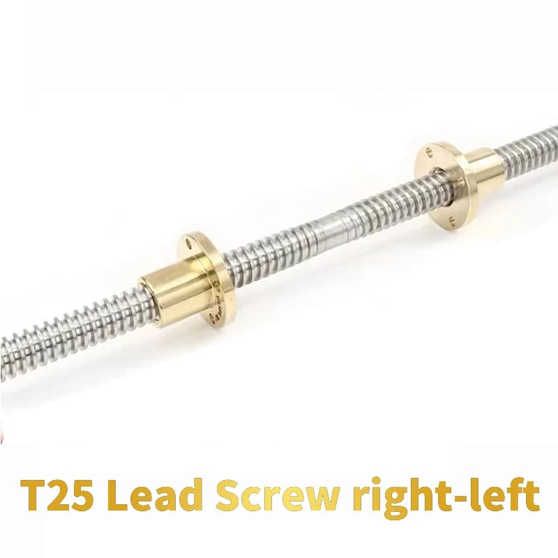 1 pz 304 in acciaio inox T25 vite di comando destra-sinistra length100-1000mm OD 25mm piombo 5mm con dado per parte stampante 3D