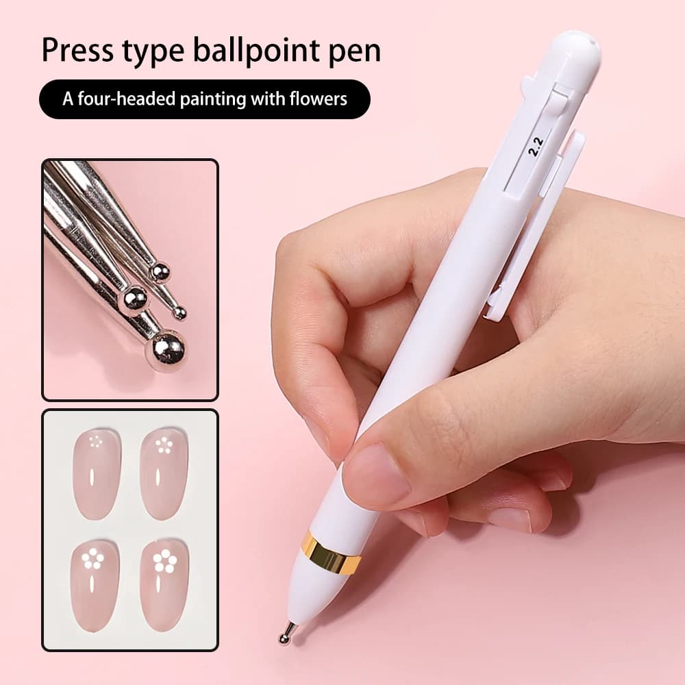 4 in 1 Strumenti per punteggiare Nail Art Punta per trapano Strumenti per unghie Strumenti per pittura a punti Punta per unghie Tipo di pressa Punta per trapano Strumento rotante