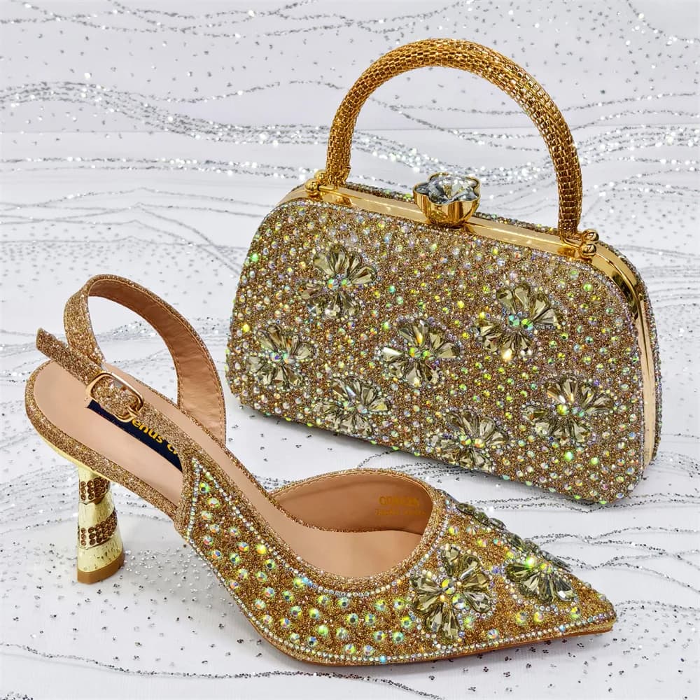 Nuovo set di scarpe e borse da festa glamour di vendita calda: disponibili Tacchi eleganti con borsa abbinata per occasioni di festa