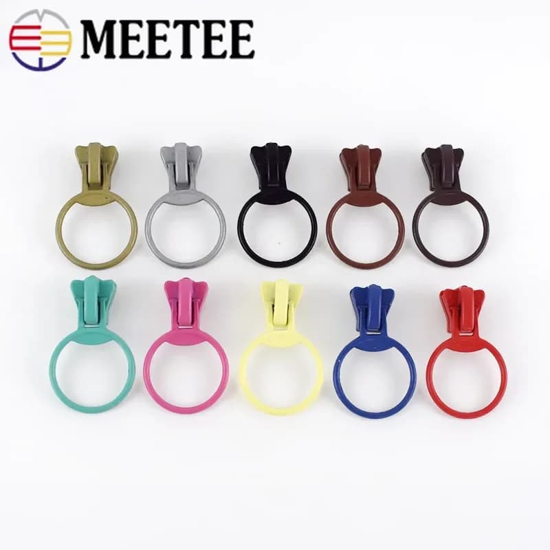 10/20P 5 # Cursori con cerniera in resina O Rings Borse Zip Pull Cappotto Giacca Cerniere Testa Zip Kit di riparazione Accessori di ricambio per cucito fai-da-te