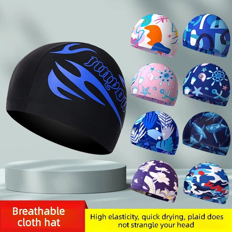 High Elastic Swim Cap for Children Adults Unisex Comfortable Polyester Spandex Swimming Hat