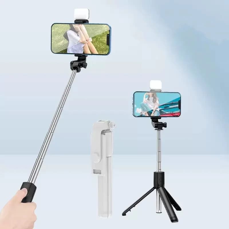 Cell Phone Selfie Stick Tripod Bluetooth Remote Wireless Selfie Stick Phone Holder Stand with Beauty Fill Light for Phone