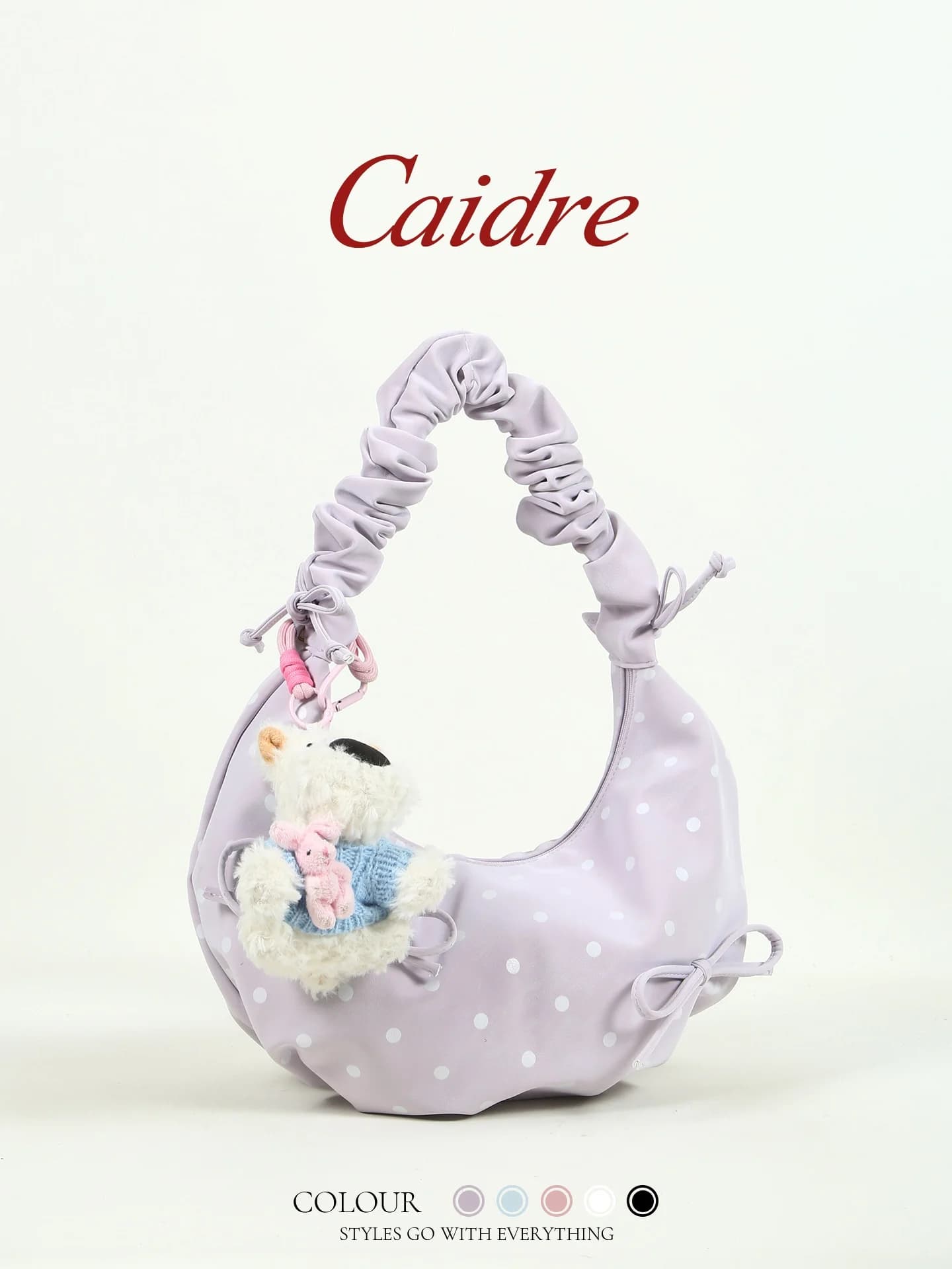 Borsa a Tracolla con Motivo a Nuvole Stile Coreano, Borsetta Piccola a Pois con Nodo, Regalo di Compleanno per Giovani
