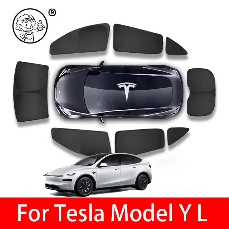 For Tesla Model YL 2026 2027 Folding Car Window Sunshade Cover Sun Shade Windshield Visor Protector
