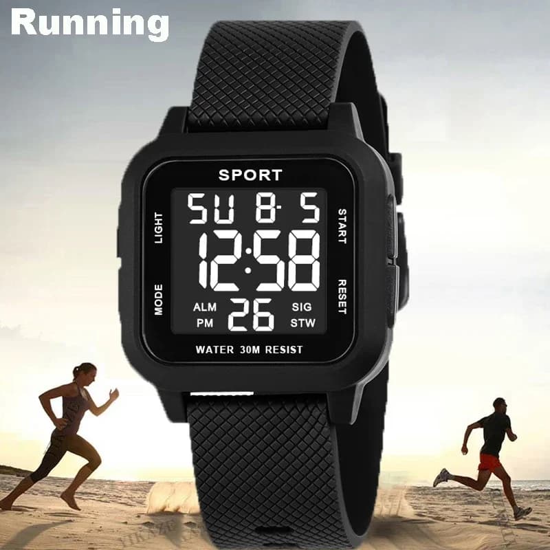YIKAZE Orologi sportivi da uomo Orologio digitale da uomo luminoso impermeabile Orologio da polso elettronico multifunzione per uomo Regali per studenti per bambini