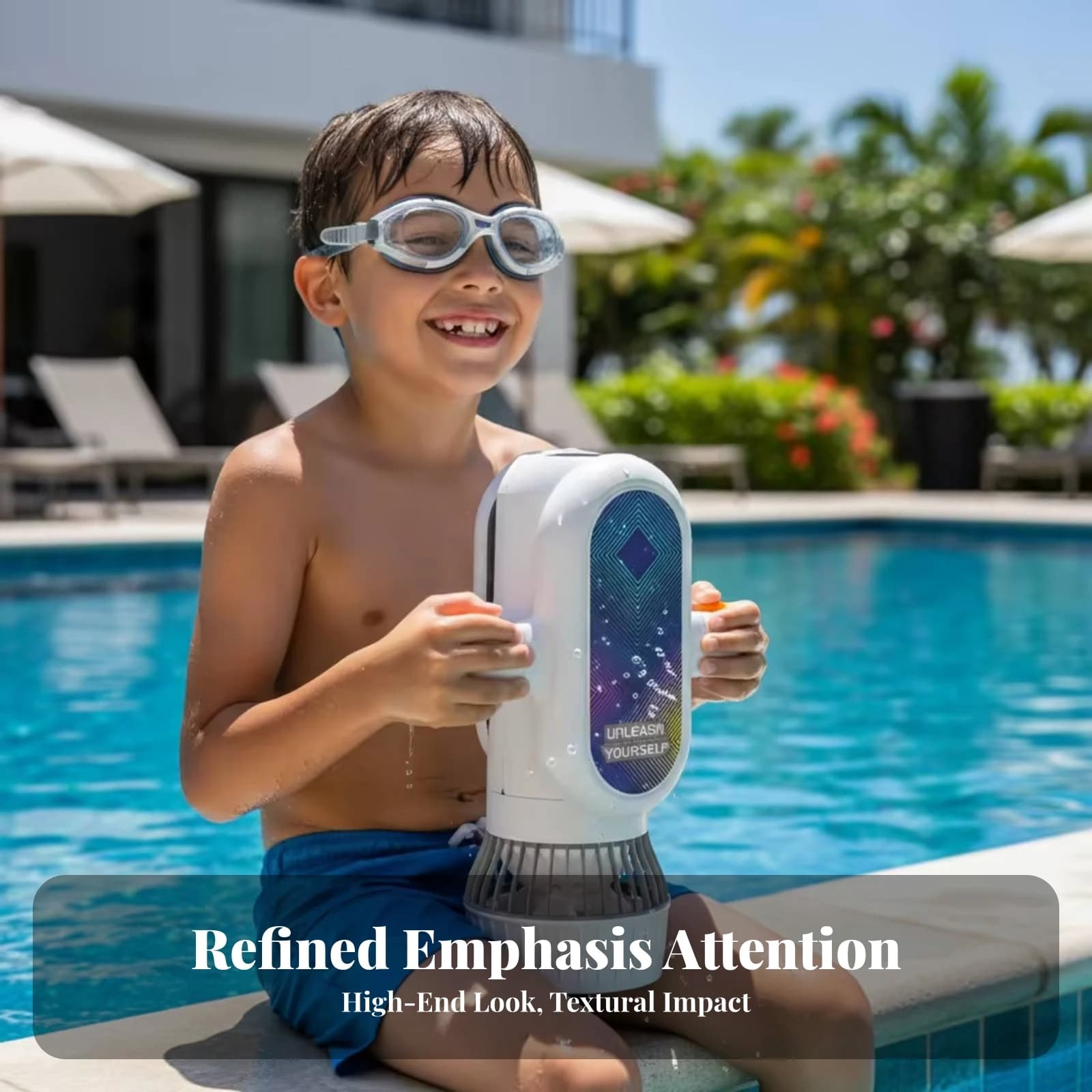 Handheld Underwater Scooter Adjustable Speed Snorkel Scooter Swimming Propulsion Device White for Snorkeling