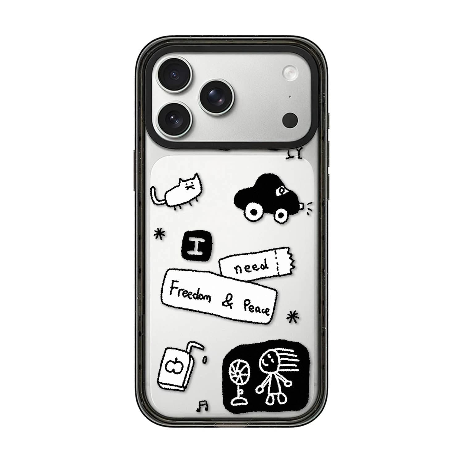 Simple Line Drawing Acrylic Black Border Magnetic Case: Compatible with IPhone 17 16 15 14 13 12 Pro Max 17 Air