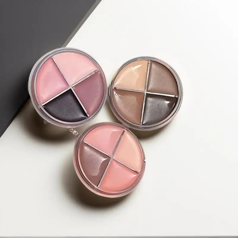 Palette Ombretti Opachi Vellutati Cappuvini 4 Colori, Eyeliner, Illuminante, Contouring, Trucco Occhi, Cosmetico Carino