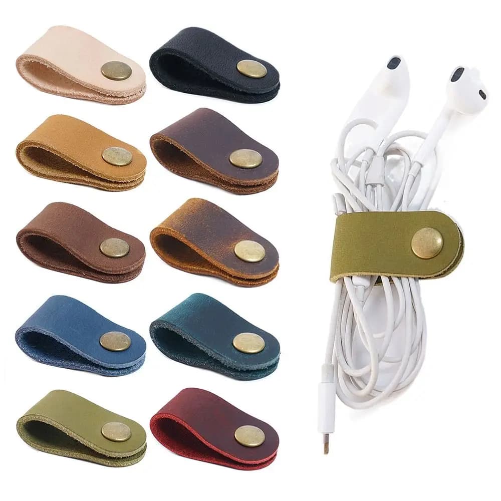 Simpatico avvolgicavo in pelle Mini organizer per cavi Gestione dei cavi Linea dati avvolgicavo per auricolari