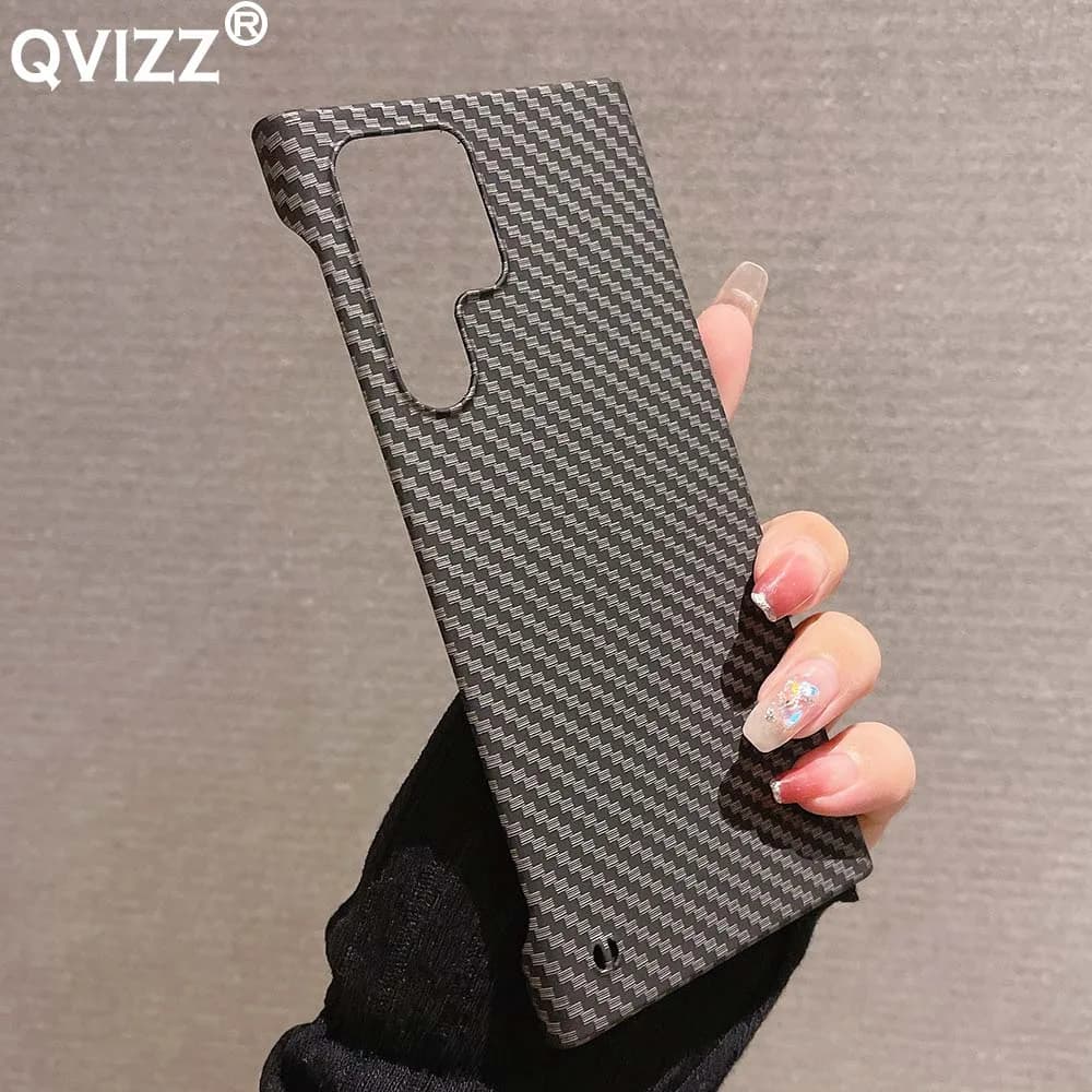 Custodia senza cornice per Samsung Galaxy S23 Ultra Plus S23Ultra Cover rigida di lusso in fibra di carbonio Samsung S22 S21Ultra Plus