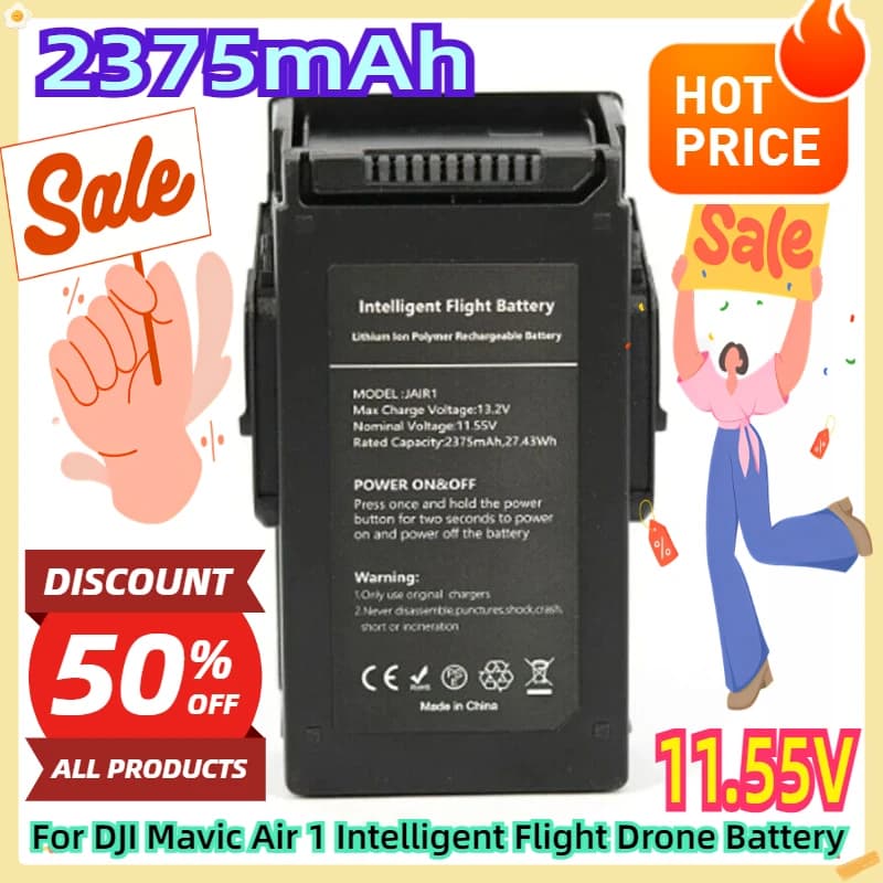 Batteria Intelligente a Lunga Durata da 2375mAh per Drone DJI Mavic Air 1