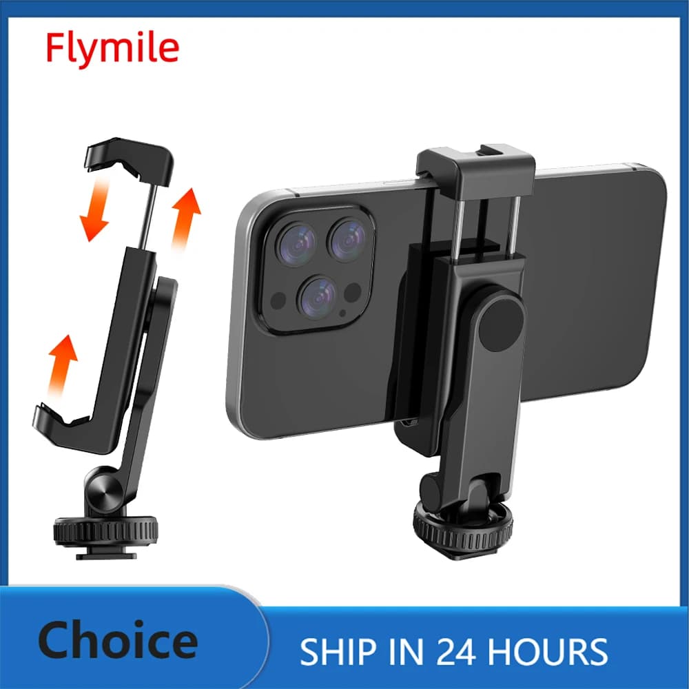 Flymile Support for phone tripod with cold toboggan adapter for iPhone 16 15/Samsung Galaxy/Huawei/Xiaomi Accessories Phone Clip