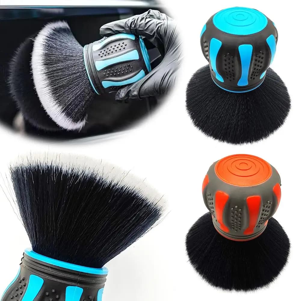 Car Detailing Brushes with Storage Rack – 10Pcs Soft Bristle Auto Interior Dust Cleaner Kit, Organized Garage Tool Set