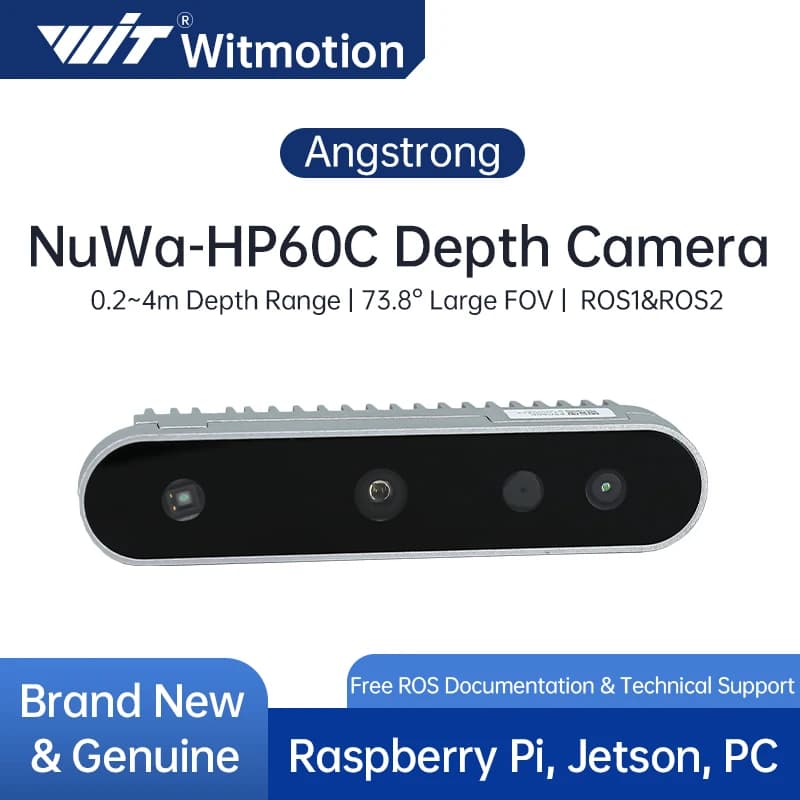 Nuwa-HP60C 3D RGB Camera for Relevance Depth with USB Structured Light 2.0 FOV 73.8 ° ROS Robot for Raspberry Pi with Ostacles Avoidance, 0.2-4M