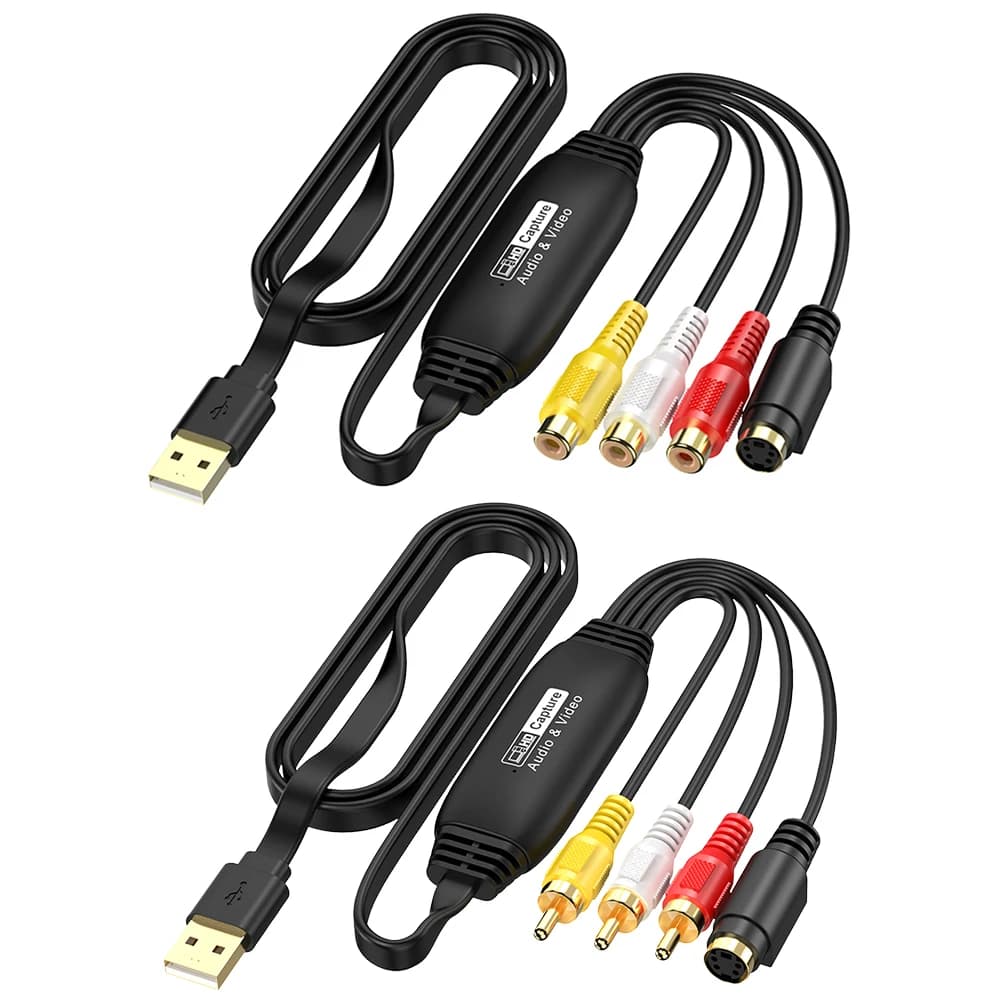 Scheda di acquisizione video USB, adattatore per acquisizione audio/video da VHS, VCR, TV, DVD, da USB a AV per PC