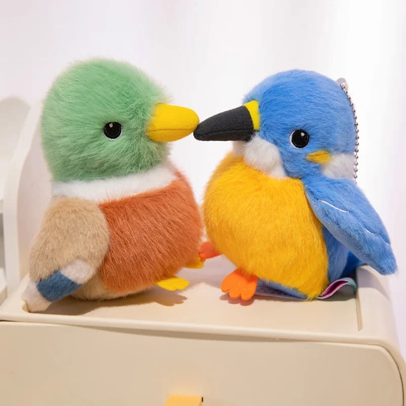 1 Pezzo 12cm Adorabili Peluche a Forma di Uccello, Bambole Kawaii di Pappagallini, Anatre e Alcidi, Giocattolo Pendente in Peluche, Decorazione Adorabile, Regalo di Compleanno