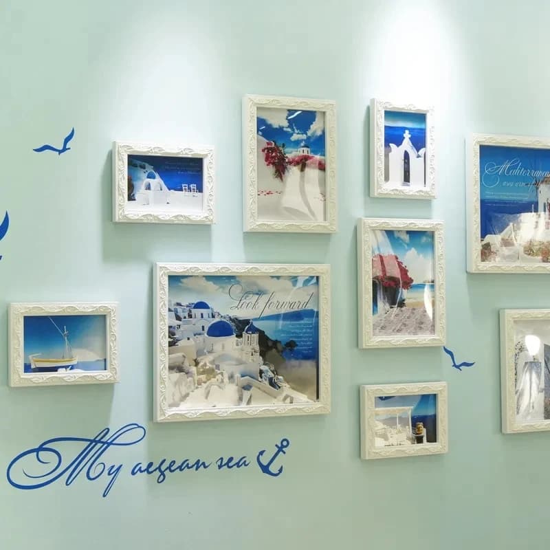 11 Frames Nordic Style Living Room Decoration Picture Frame Sofa TV Background Wall Hanging Painting Combination Photo Frame