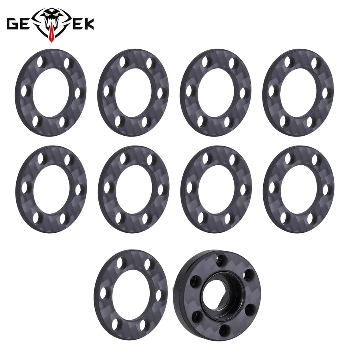 4/8Pcs Carbon Fiber Wheel Hex Hub Extension Adapter Offset Spacer Thickness 2mm for 1.9" 2.2" Kind Wheels Center 6-hole Upgrades