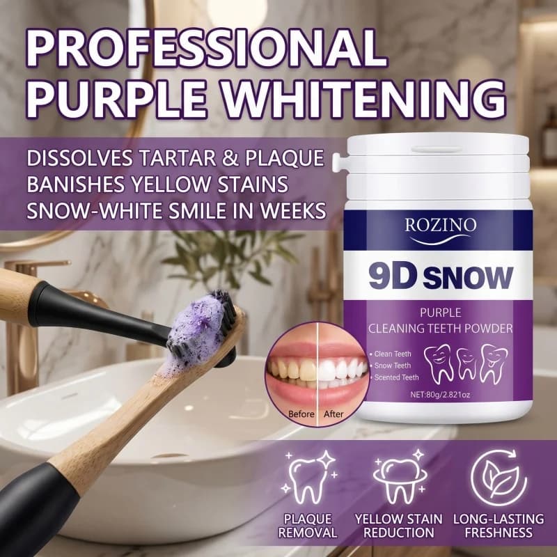 1/2 pieces of whitening teeth powder for high purple cleaning for quick and effective teeth whitening that removes stains and large breathing residues