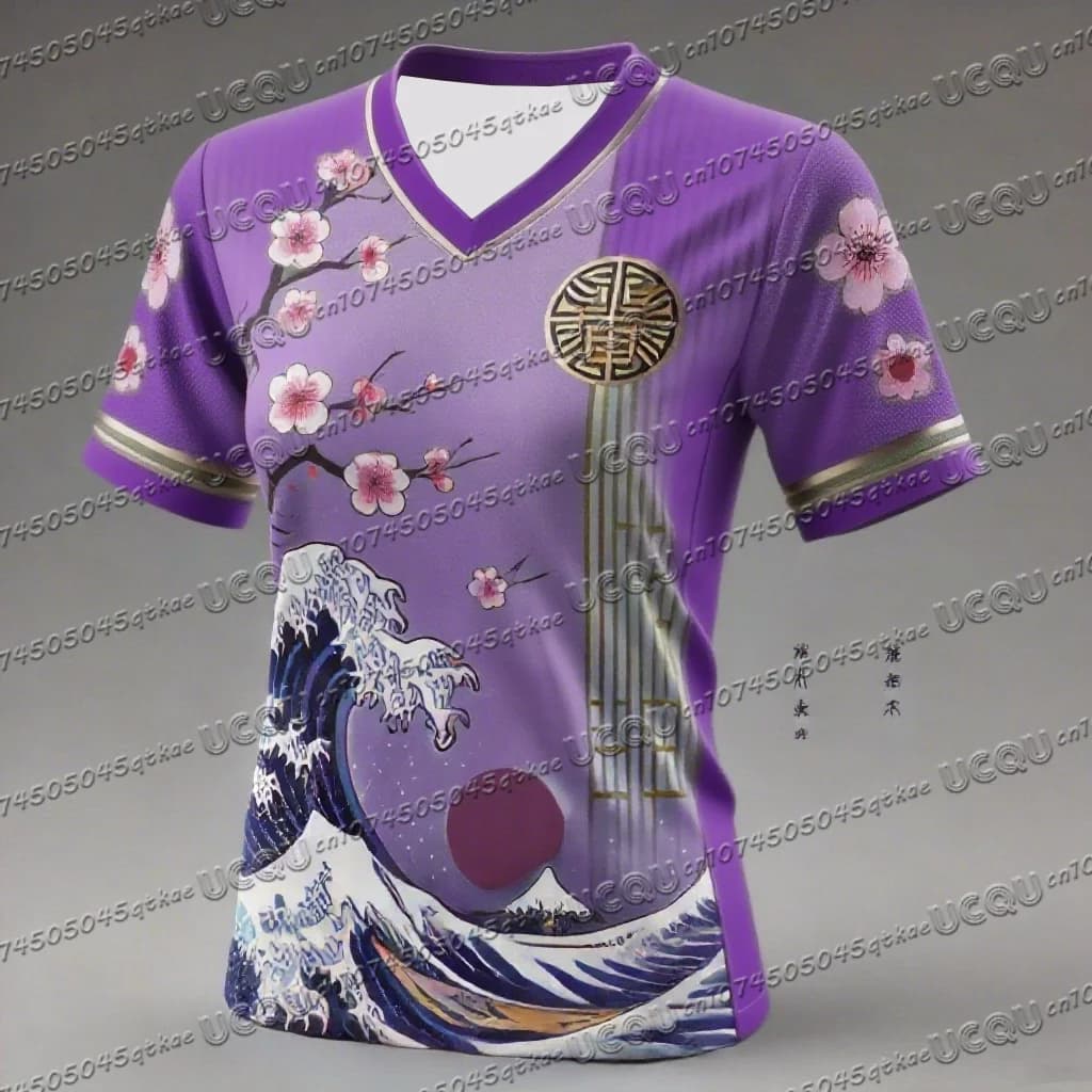 Nuova Estate 3d Stampato Stile Giapponese Calcio Formazione Sport delle Donne degli uomini Manica Corta Casual Con Scollo A V Per Bambini T-Shirt Magliette e camicette