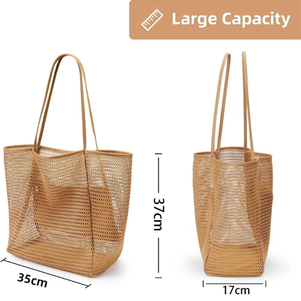 Borsa da spiaggia estiva multitasche per asciugamani Borsa da viaggio durevole in rete Organizzatore di giocattoli Borsa da nuoto per biancheria intima impermeabile