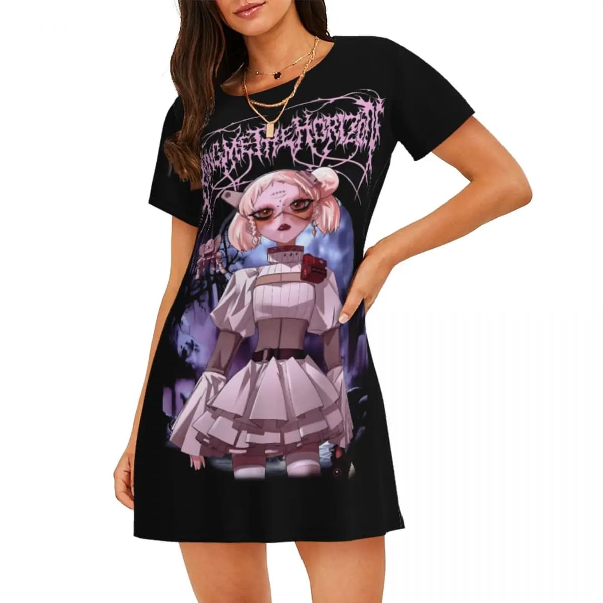 Custom Bring Me Band The Horizoned Pullover Nightgown Sleeping Loose Sleepdress Pajama Rock Band Dress Nightdress Sleepwear