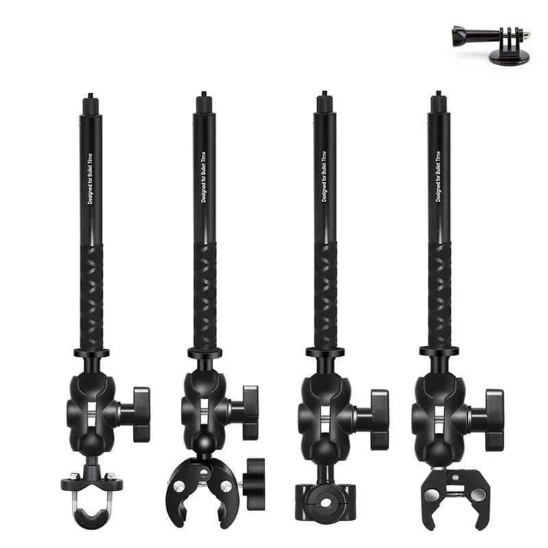 Staffa a doppia clip per bicicletta moto per Insta360 X5X4 per GoPro 13 12 11 per SJCAM Selfie Stick Supporto per monopiede Supporto per manubrio