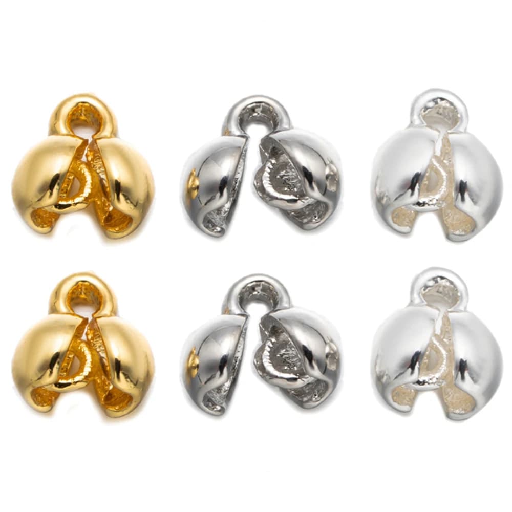 20Pcs 18K Gold Plated Brass Pearl Bracelet Ends Beads End Tips Connector For DIY Necklaces Earrings Jewelry Making 2030