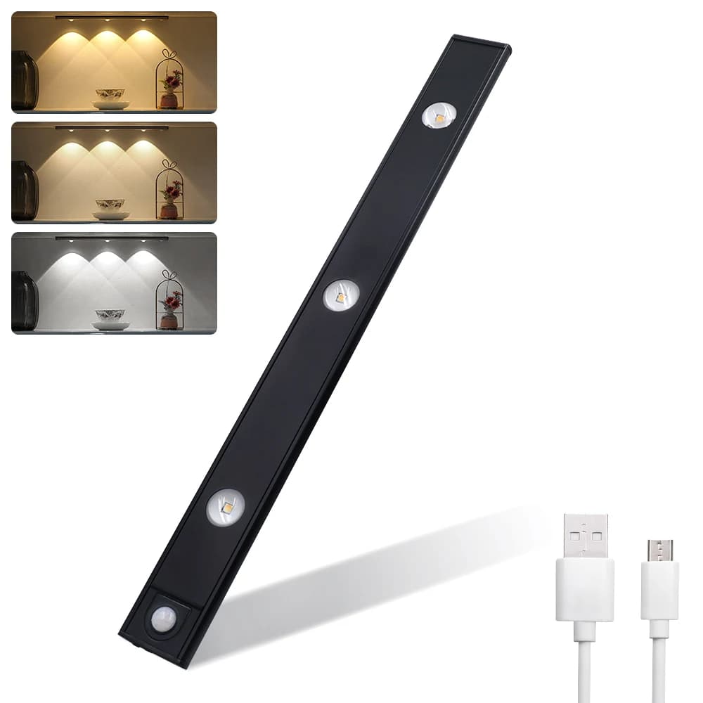 USB LED Night Light Motion Sensor Wireless Ultra sottile LED Light 20cm/30cm/40cm per armadio da cucina armadio camera da letto arredamento per interni