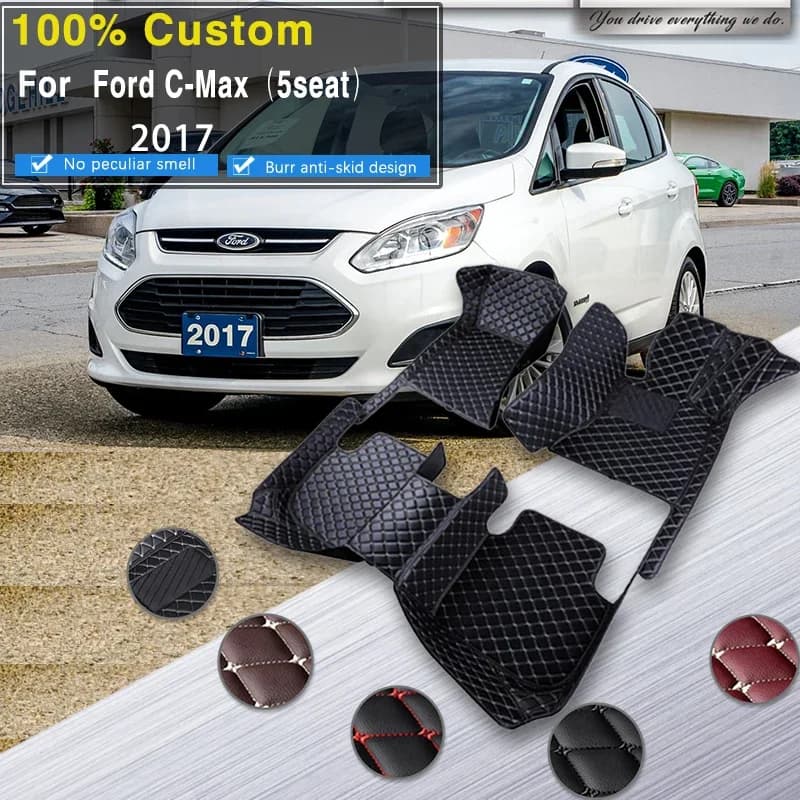 Tappetini per auto completi RHD per Ford C-Max 5 posti MK2 2017 Tappetini impermeabili Tappetini antiscivolo Tappetino antiscivolo Auto Tappeto Ca