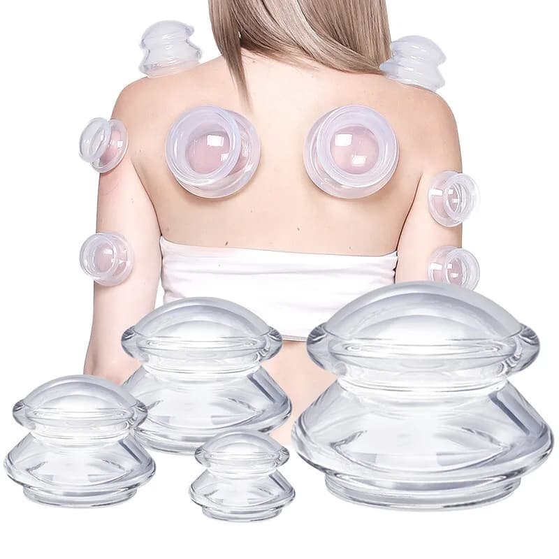 Silicone massage body cups Slimming suction cups Anti-cellulite suction cups for face treatment set with Chinese vacuum cup