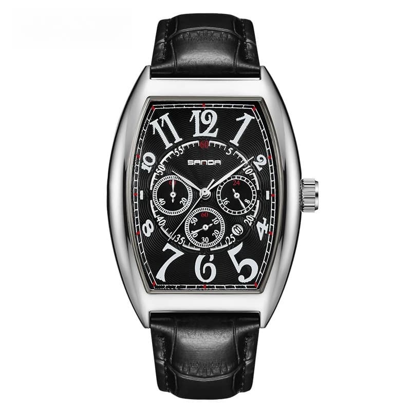 Watch with large digital dial, quartz outdoor watch, popular fashionable watch, wine barrel-shaped watch for foreign trade