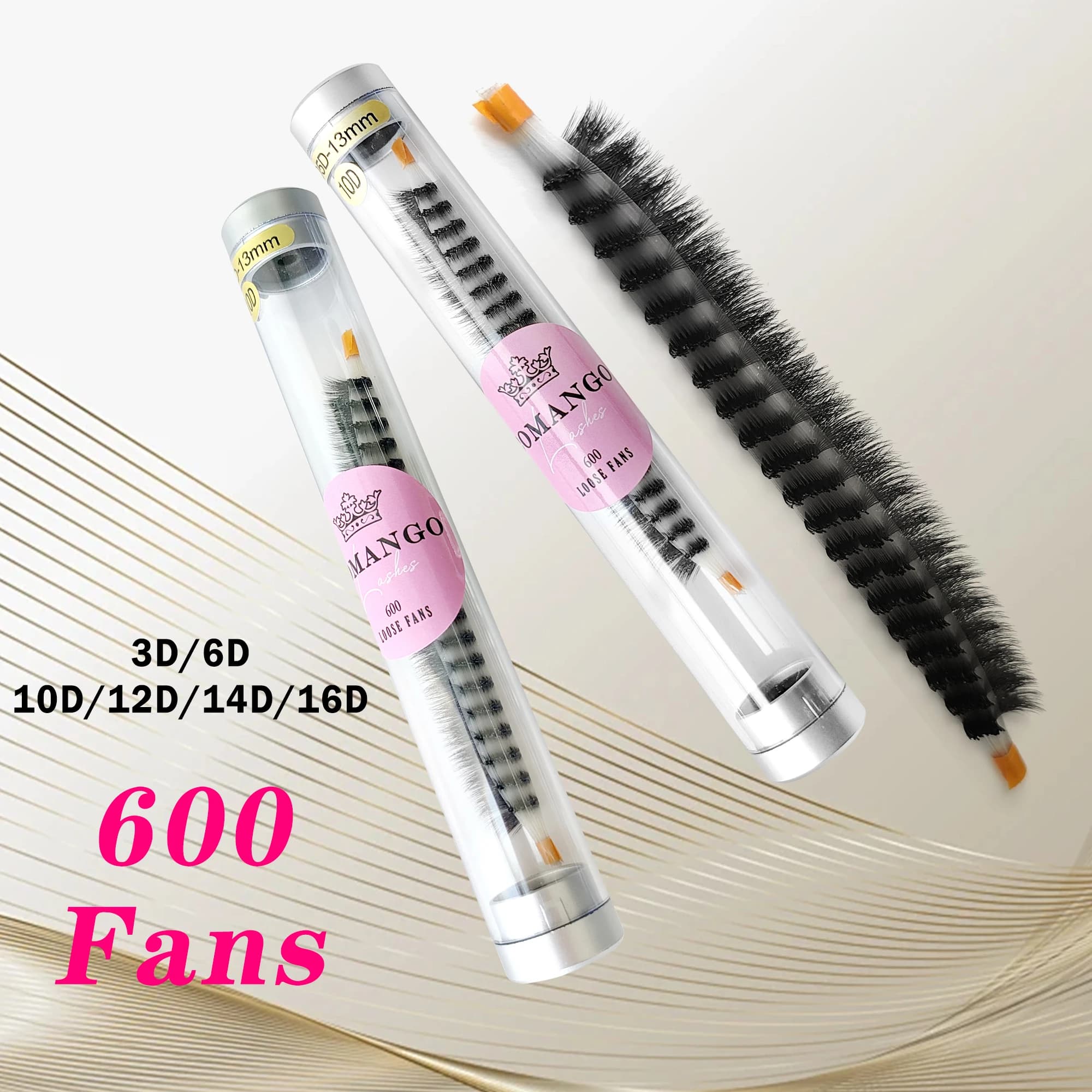 COMANGO portable 600 premade volume fans 3d-16d promade hybrid lashes fake cluster bulk eyelashes extension, Korean makeup