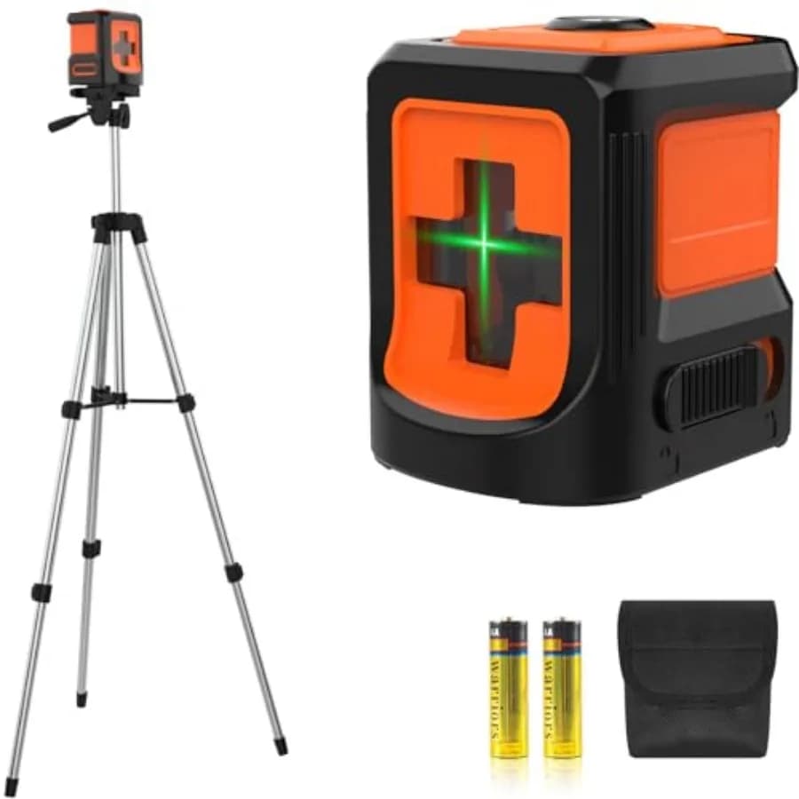 Livella Laser Verde con Treppiede per Applicazioni Edili, Piastrelle, Pareti e Ristrutturazioni Domestiche