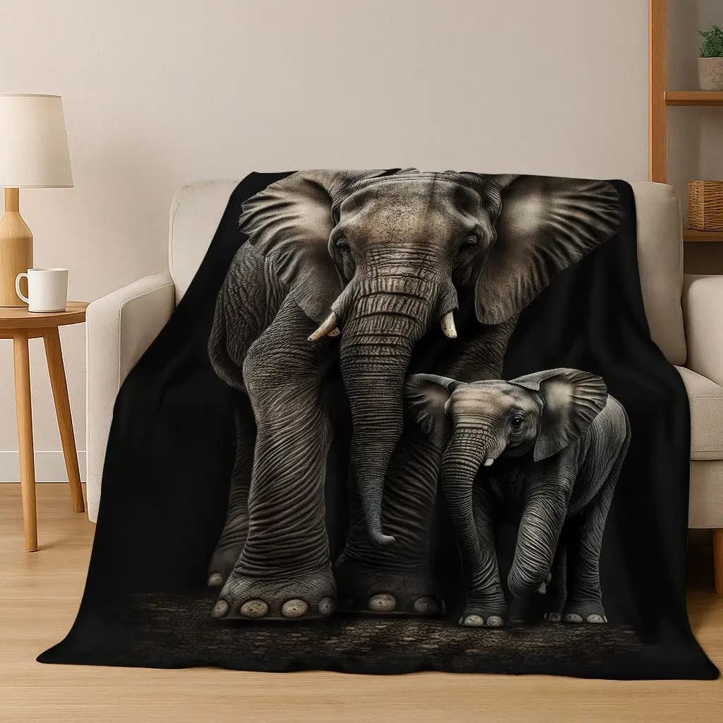 26 Stile Saggezza Elefante Coperta di Flanella Del Fumetto, Accogliente Coperta Morbida per la Casa Camera Da Letto Divano Picnic Ufficio Copertura Regalo Per Bambini