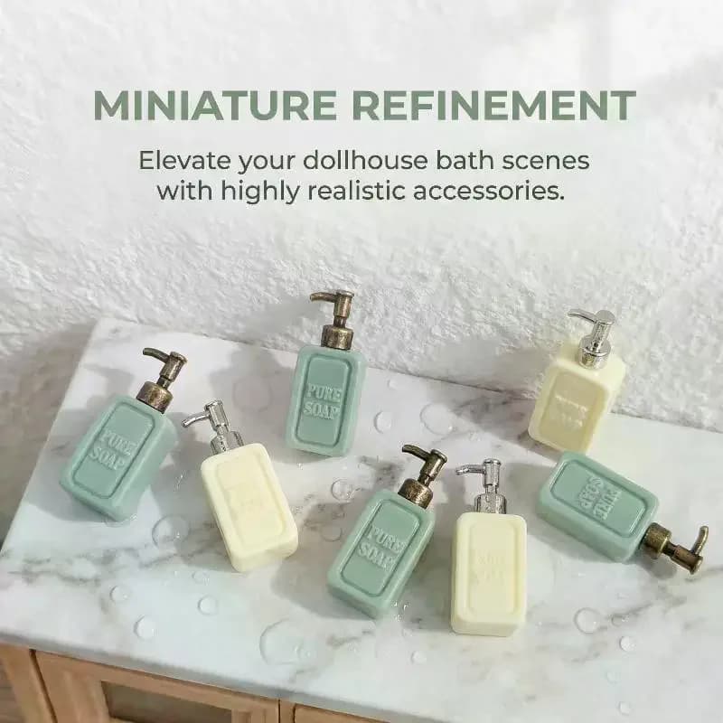 Miniature Soap Dispenser Dollhouse 4Pcs Pretend Play Split Bottle Set for Kids Educational Game Room Accessory