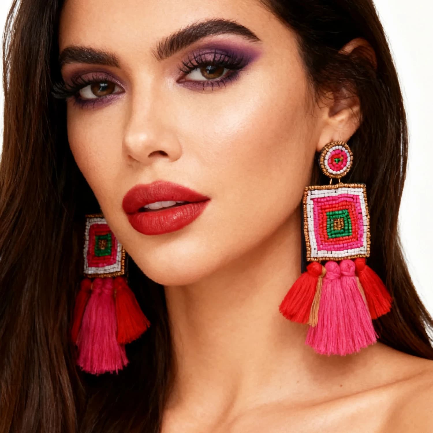 esagerato bohemien fatto a mano perline nappa orecchino pendente orecchini da donna orecchini nappa matrimonio gioielli Bijoux orecchino