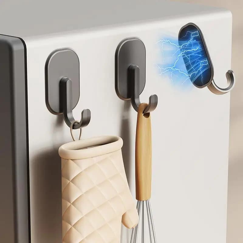 Magnetic hooks Self-adhesive wall hooks Door hooks Clothes rack Bathrobe hook Clothes rack Bathroom hanger Accessories
