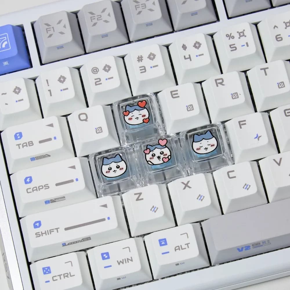 Chiikawa Artisan Covers, Glow PC Transparent Covers for Mechanical Keyboard, Custom Soul Covers
